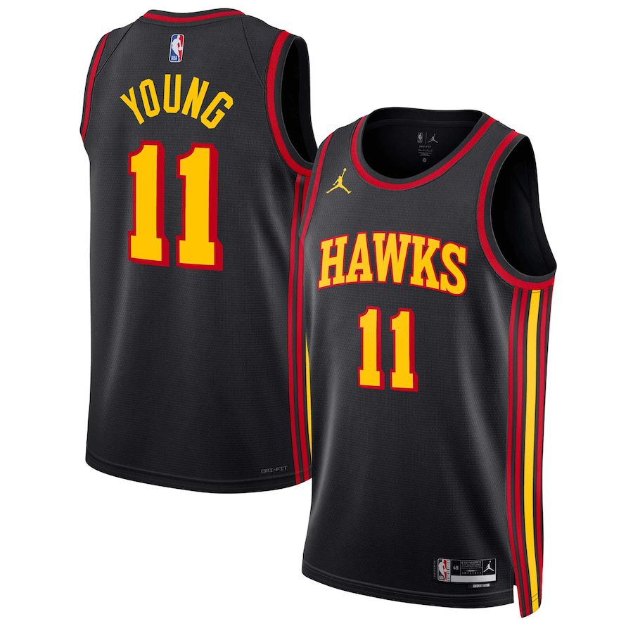 Men Atlanta Hawks #11 Trae Young Jordan Brand Black 2022-23 Statement Edition Swingman NBA Jersey->atlanta hawks->NBA Jersey